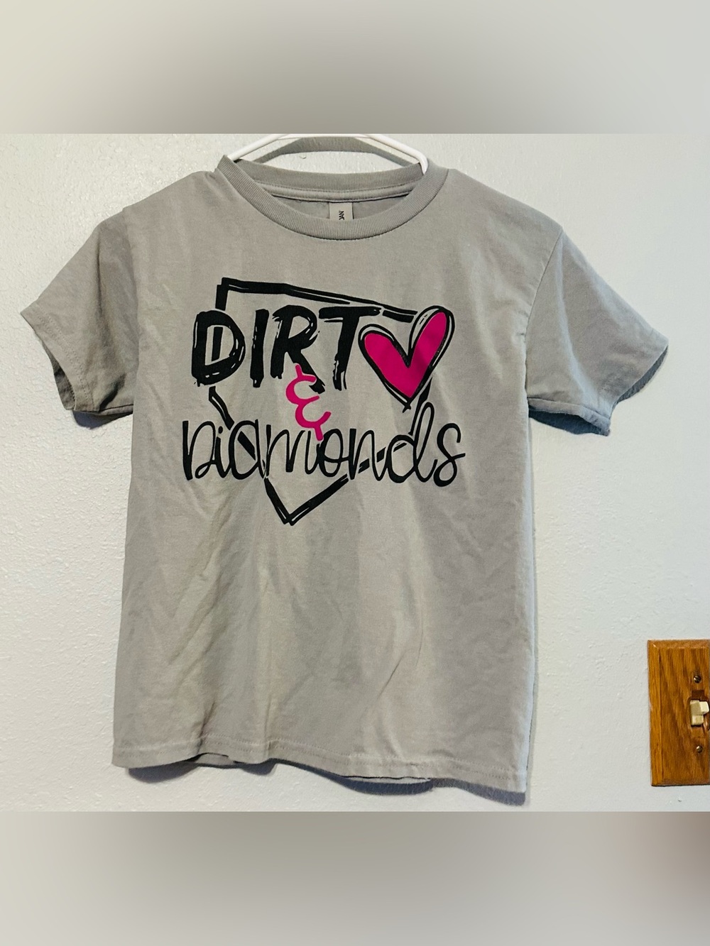 Kids Gray 'Dirt & Diamonds' Graphic Tee shirt girl size medium